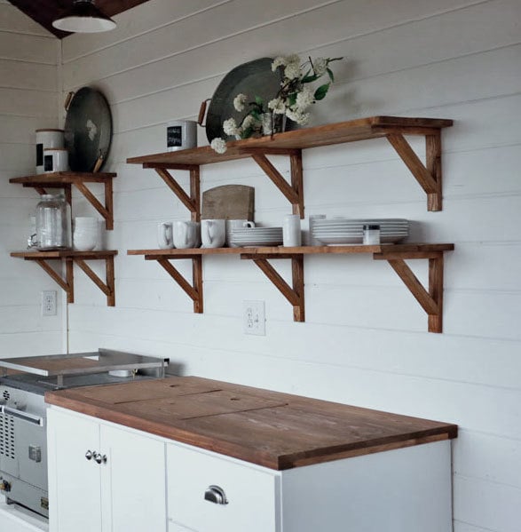 Farmhouse Kitchen // Adding A Shelf Below Our Upper Cabinets (+