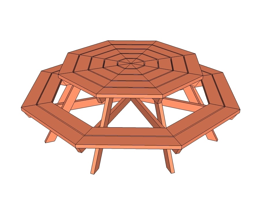  Octagon Picnic Table | Free and Easy DIY Project and Furniture Plans