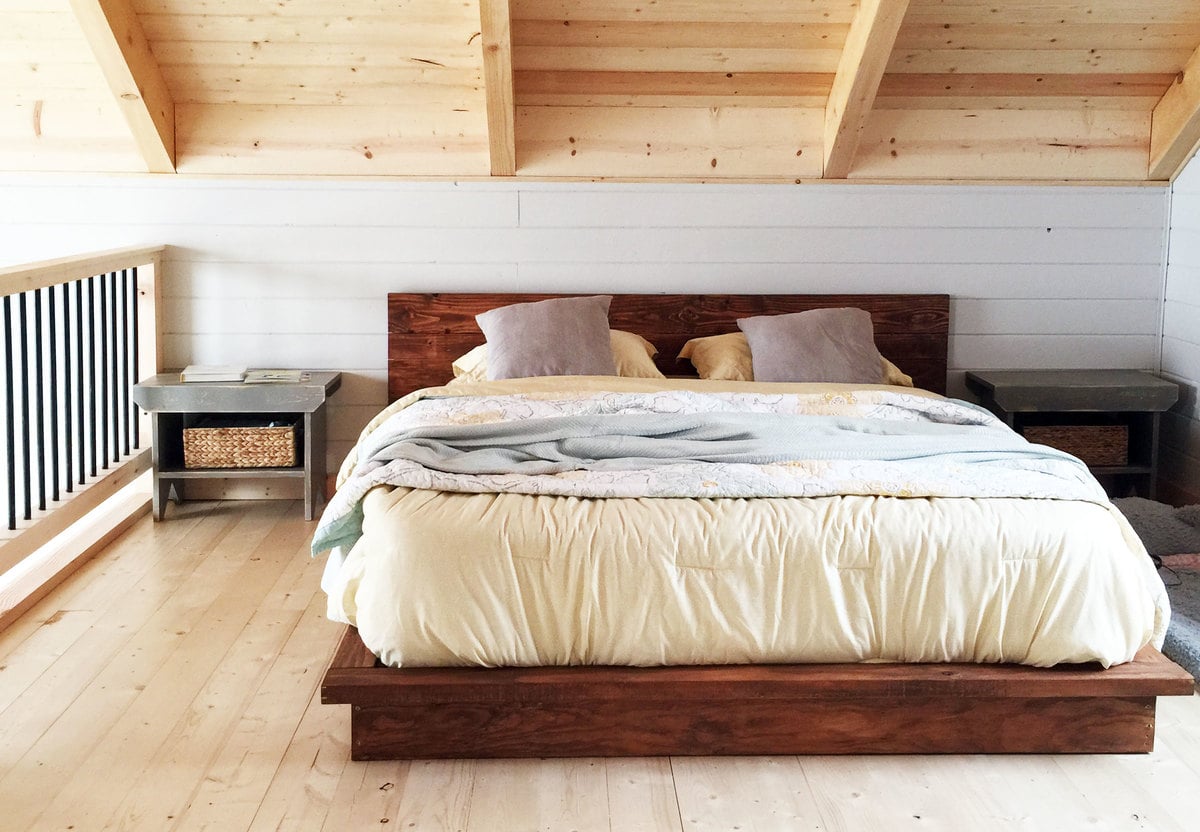 Rustic Modern Platform Bed Frame with Headboard All Bed Sizes ...