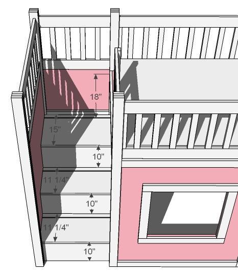Loft Bunk Bed With Stairs Plans