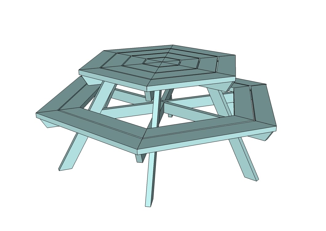 hexagon picnic table plans square patio tables picnic tables 