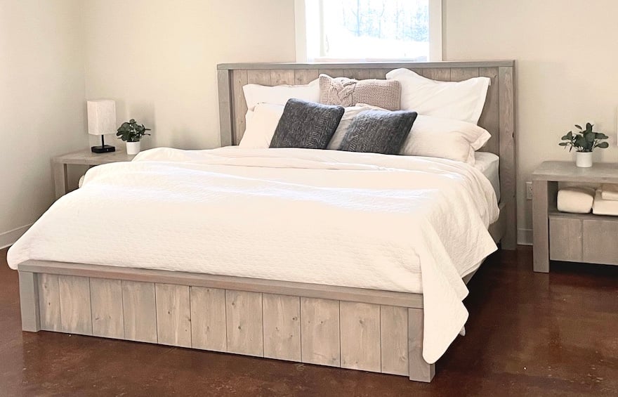 rustic modern farmhouse bed free plans