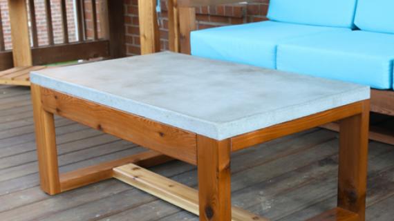 concrete patio table