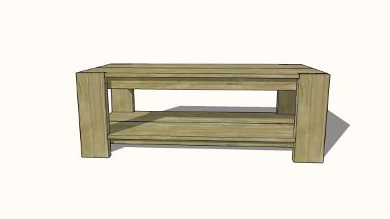 rustic modern coffee table bulky legs wood free plans