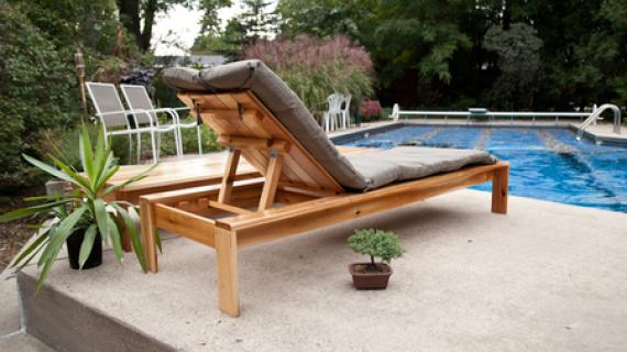 outdoor chaise lounge plans built using cedar