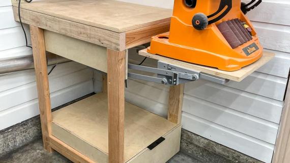 tool stand with benchtop sander