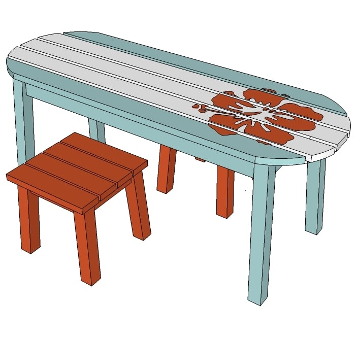Child's Picnic Table Bench Plans