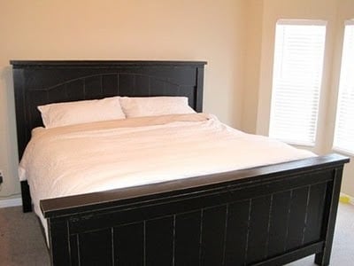 black farmhouse bed
