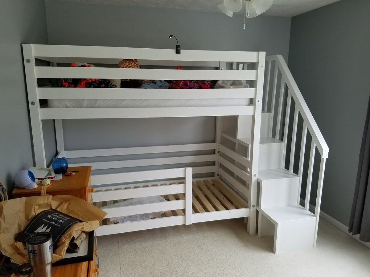 Classic Bunk Beds Re Imagined With, White Bunk Bed With Stairs
