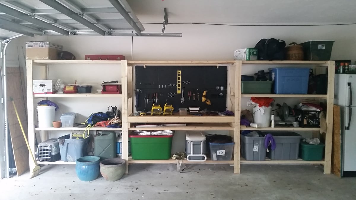 Modified Garage Shelf (w/ Workbench) | Ana White
