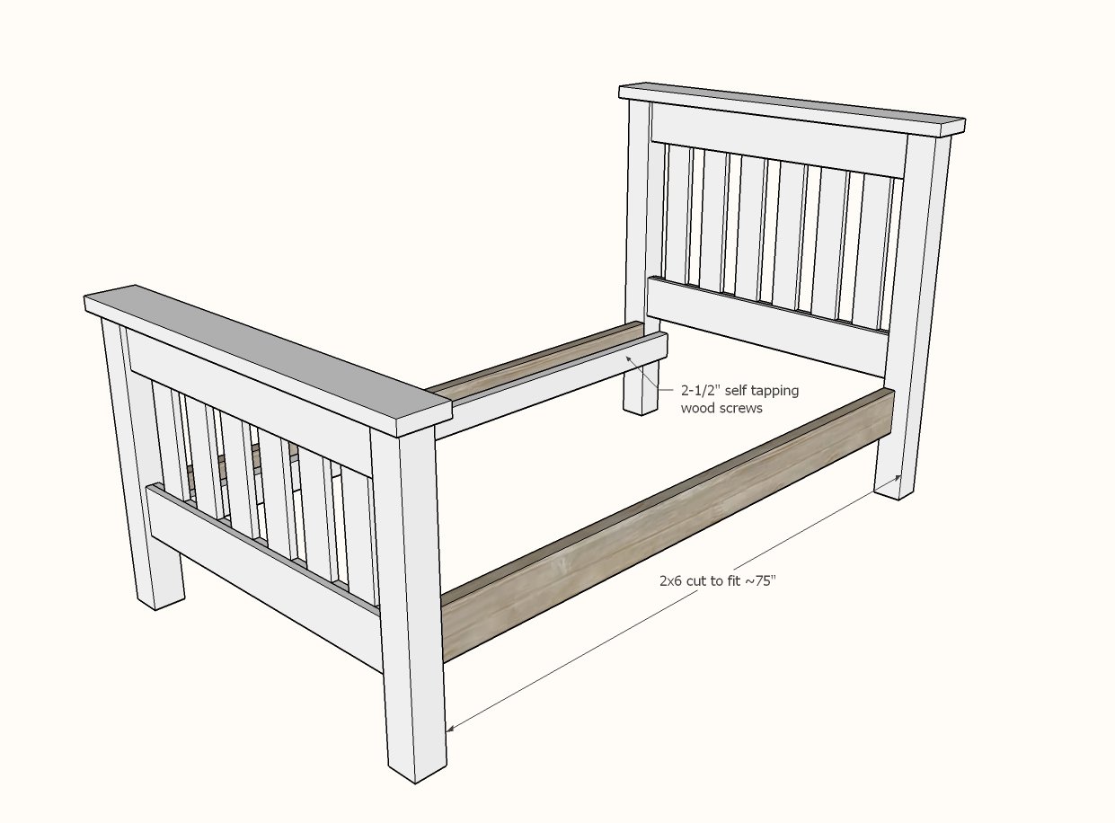 Simple Bed Twin Size Ana White, How To Put A Twin Bed Frame Together