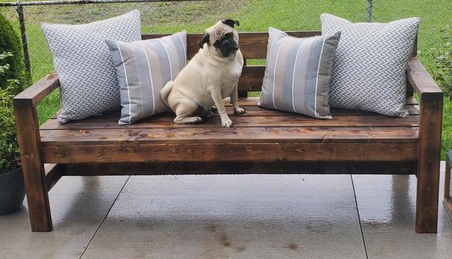Large Outdoor Bench with X Backs
