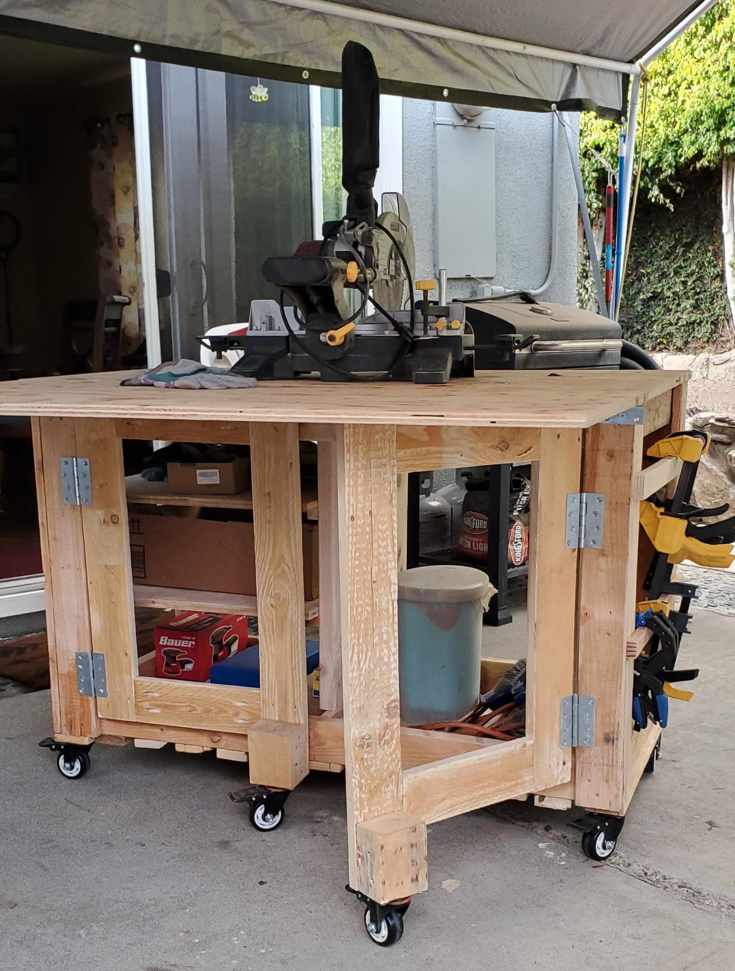 DIY Folding Workbench | Ana White