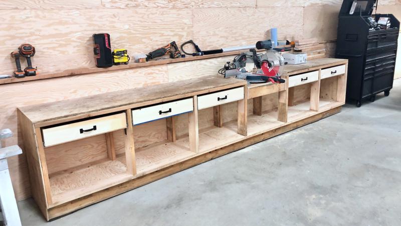 pony wall workbench workbench with drawers 