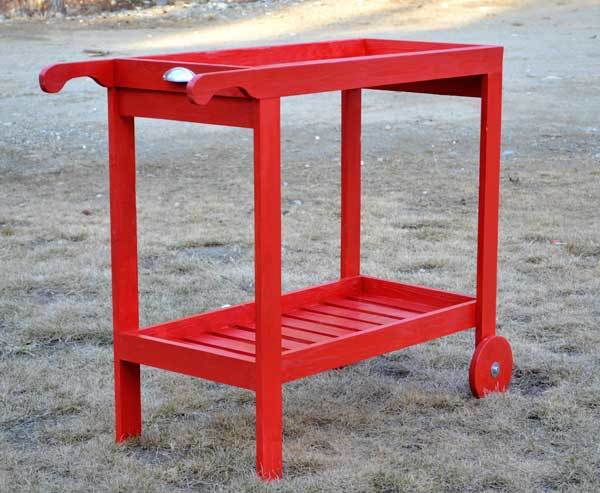 grill cart with removeable serving tray