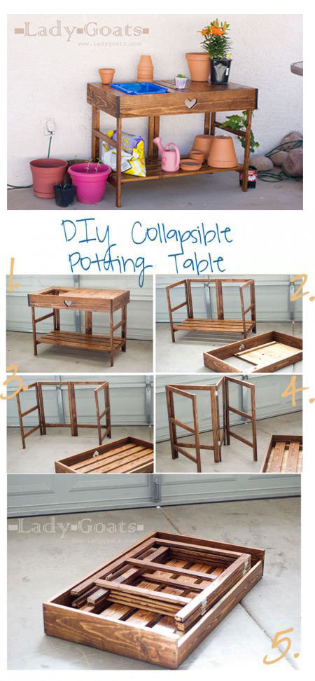 collapsible potting bench collapsible table 