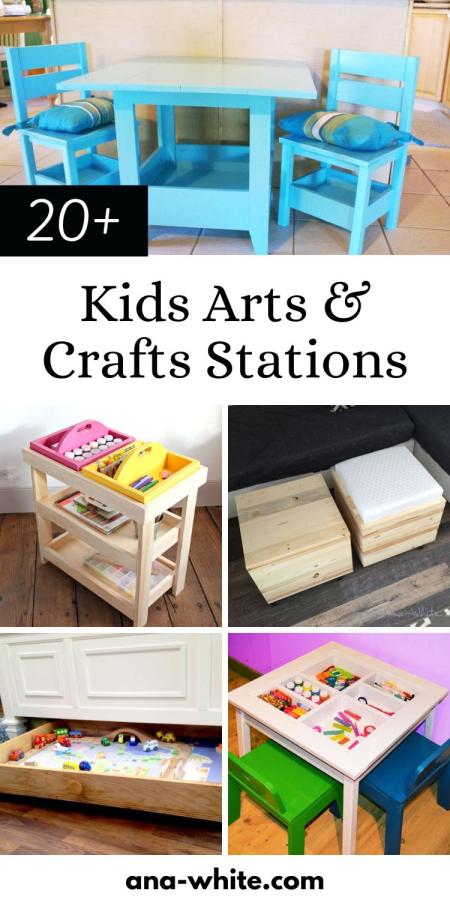 20 Kids Arts and Crafts Stations - Free Plans