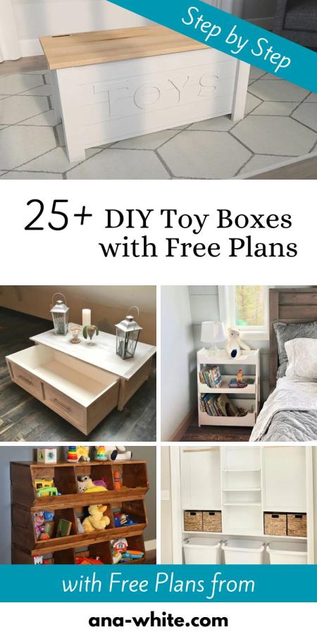 25+ DIY Toy Boxes with Free Plans