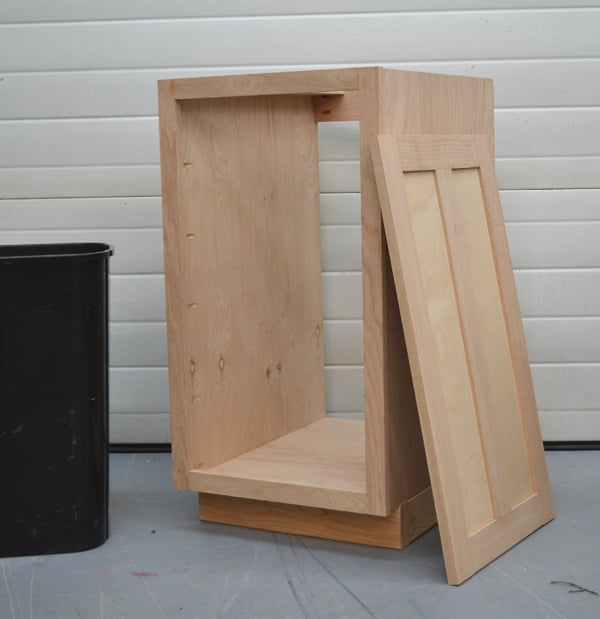 DIY Trash Bin Cabinet, Unfinished Trash Can Cabinet, Tilt Out