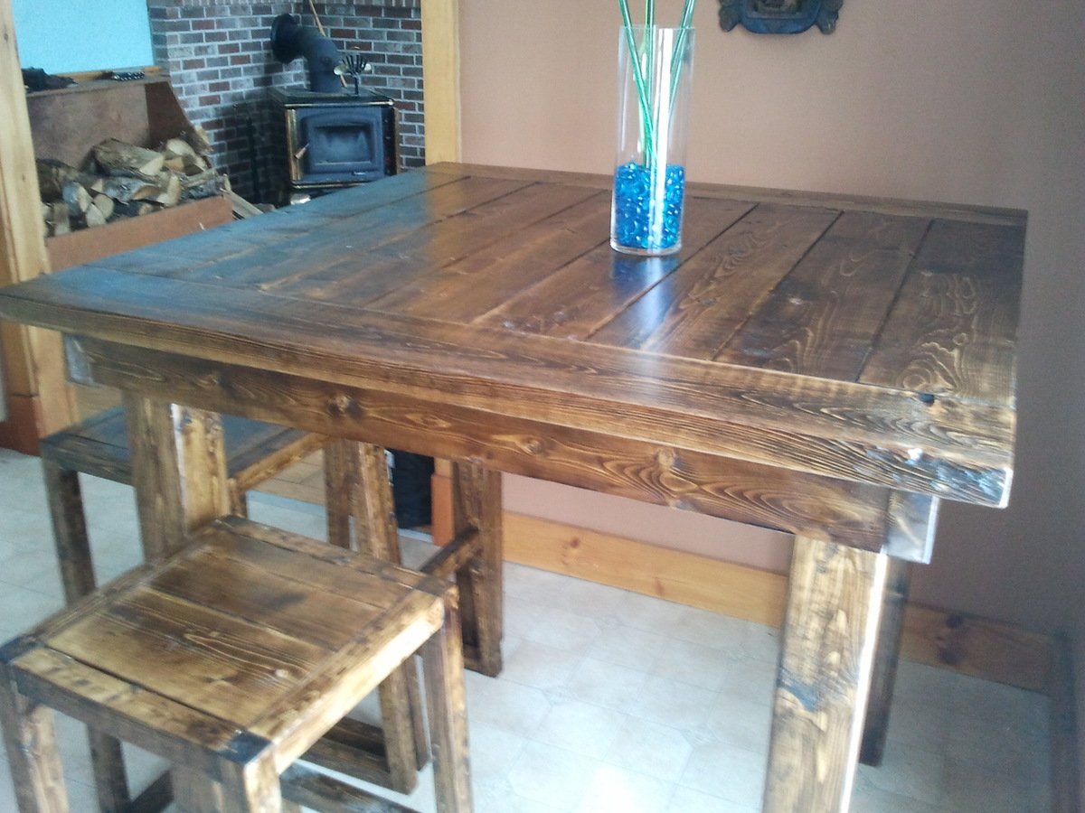 pub style table and chairs with storage