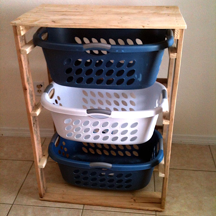 diy laundry basket storage