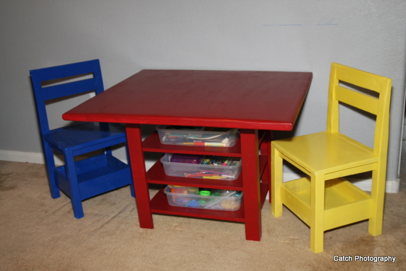 kids table with storage
