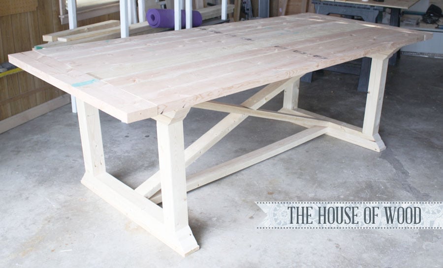 Rekourt X Base Farmhouse Dining Table, Build Your Own Dining Table