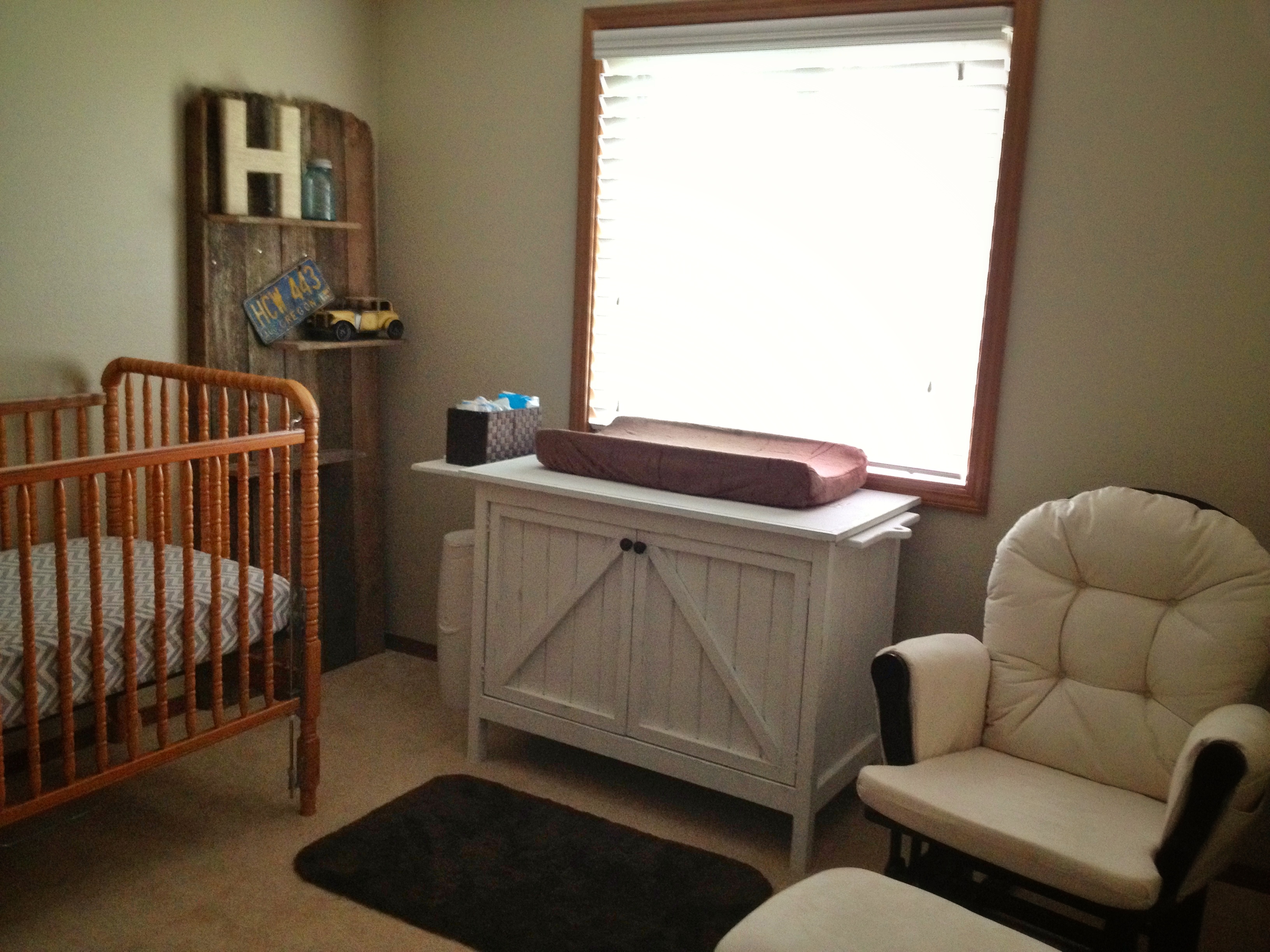 rustic grey changing table