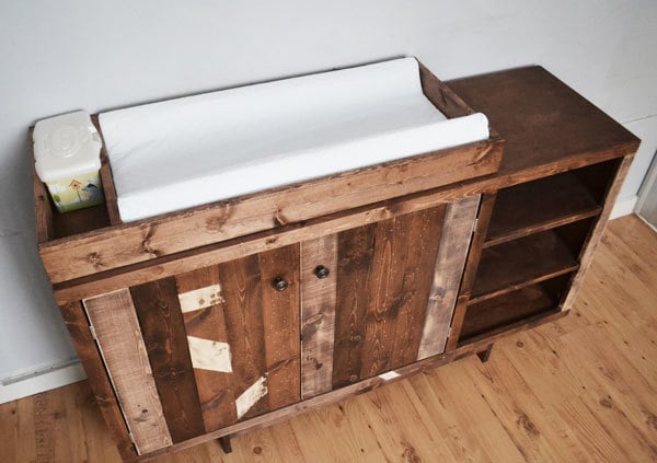 wood changing table topper