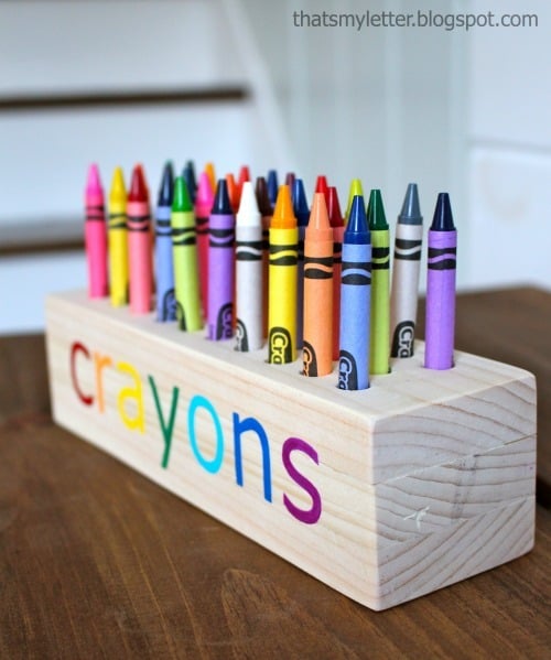 Easy Scrap Wood Crayon or Pencil Block Holder Ana White