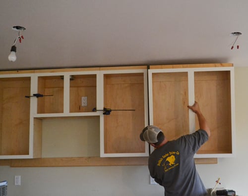 Installing Kitchen Cabinets Momplex, How To Secure Kitchen Base Cabinets Wall