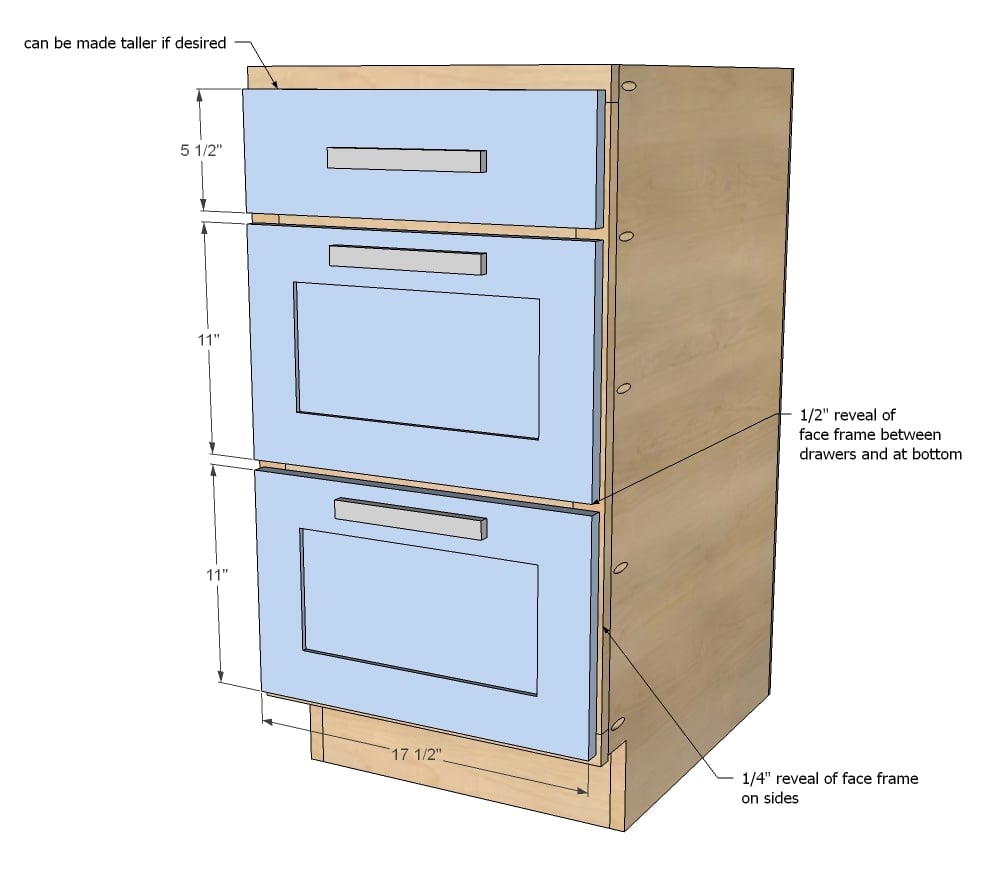 18" Kitchen Cabinet Drawer Base | Ana White