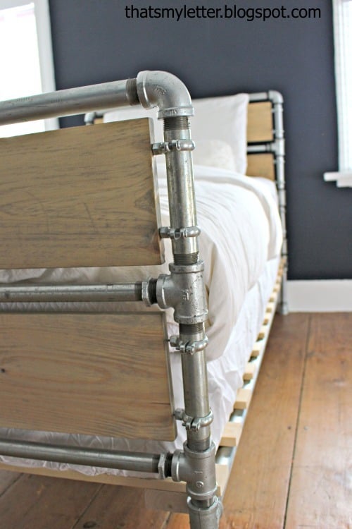 Pipe And Wood Slat Bed Ana White, Diy Galvanized Pipe Bed Frame