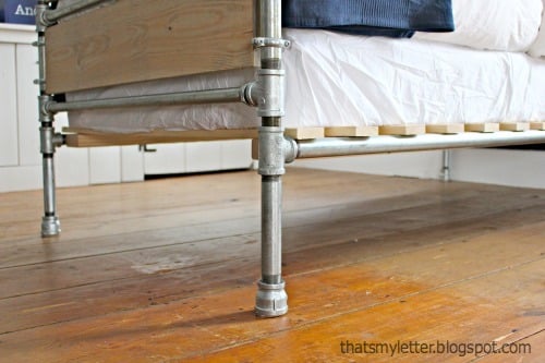 Pipe And Wood Slat Bed Ana White, Diy Industrial Pipe Bed Frame Queen