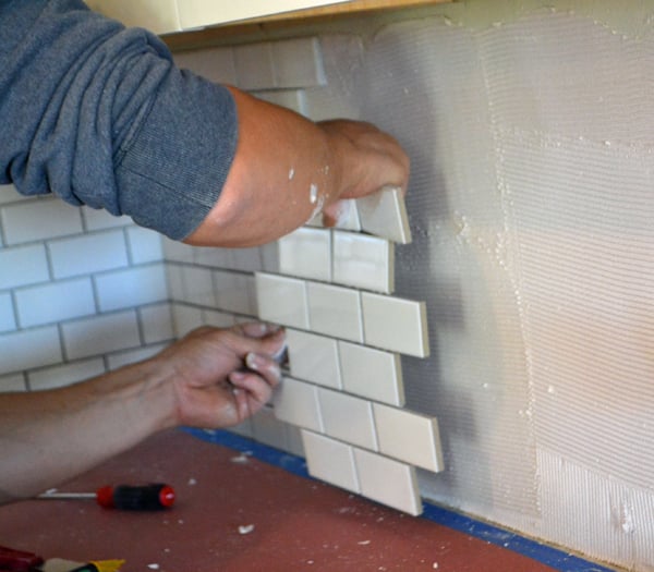 Subway Tile Backsplash Install Ana White, How To Do A Backsplash With Tile