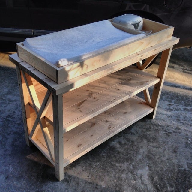 rustic white changing table
