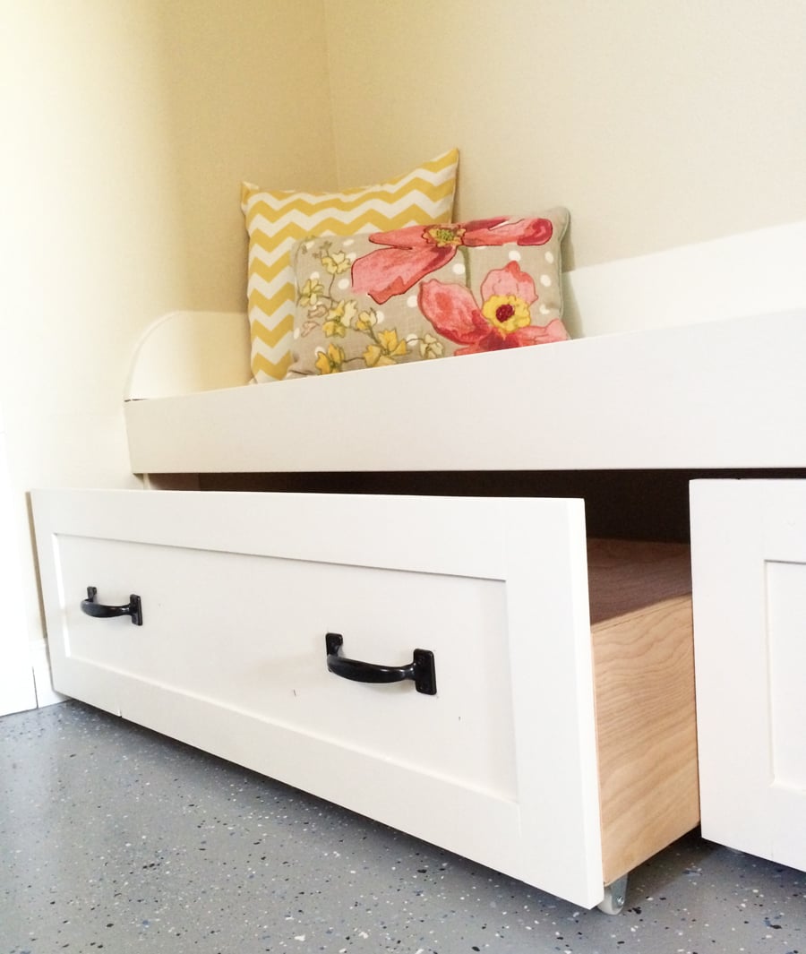 Under Bench Trundle Drawers Mudroom Ana White