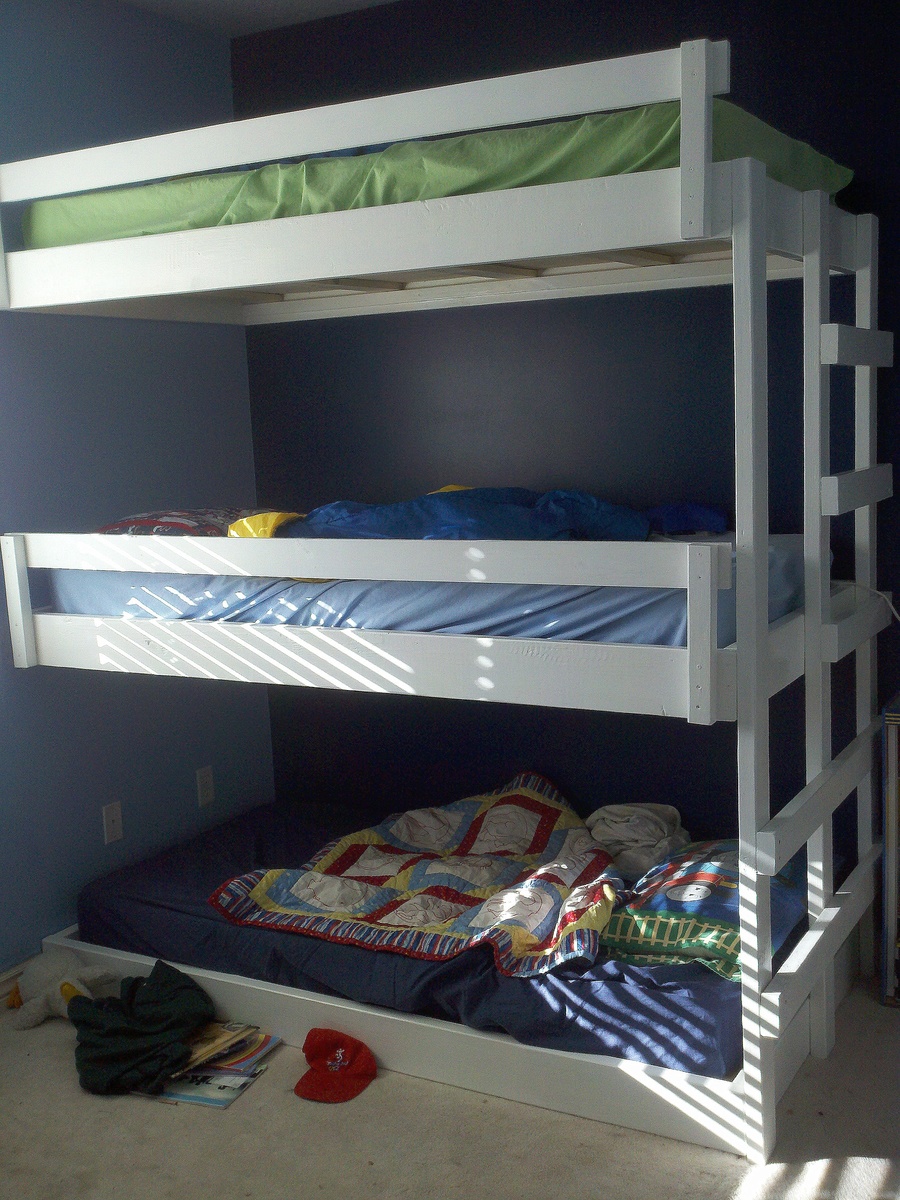 Easy Built In Triple Bunk Bed Plans, Do It Yourself Diy Triple Bunk Bed Plans