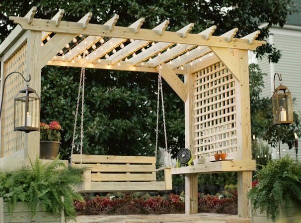 Free-Standing Pergola Kit for 4x4 Wood Posts (Any Size Up to 12' x 12') -  With Inline Roof Rafters (Close Spacing)