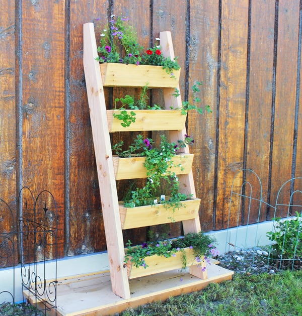 Cedar Vertical Tiered Ladder Garden, Herb Garden Planter Box Plans