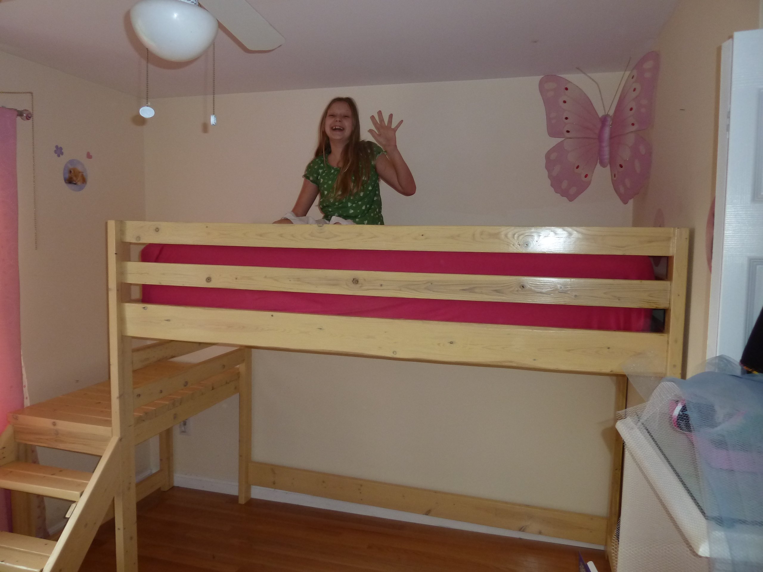 ana white loft bed with desk