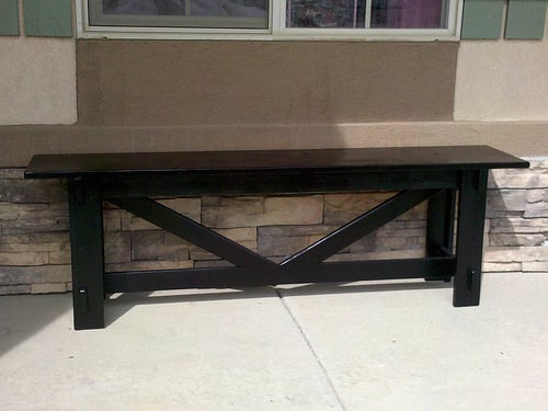 easy to build bench with cross bracing