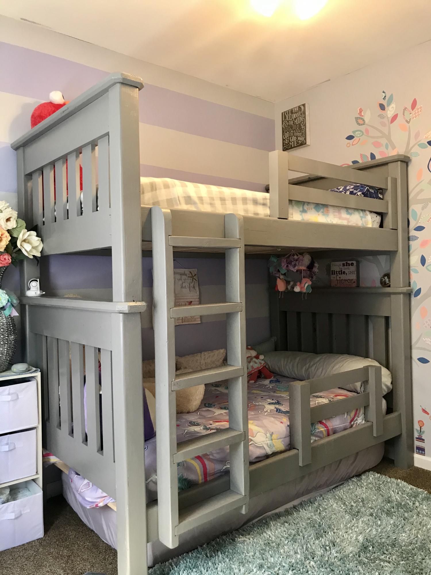 Simple Bunk Bed Ana White, Bunk Beds With Bottom Safety Rail