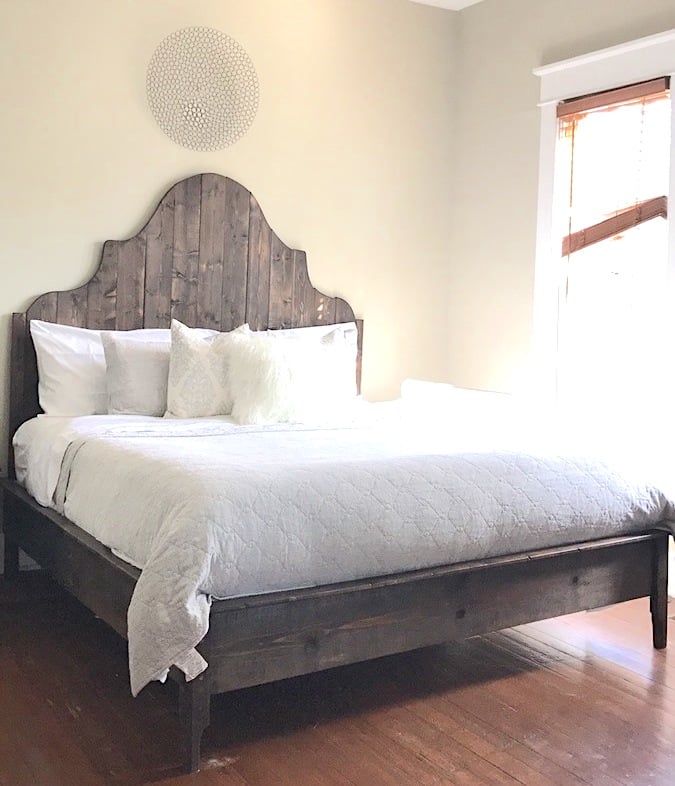diy arched wood bed