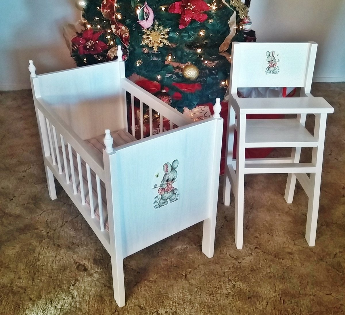 doll crib high chair set