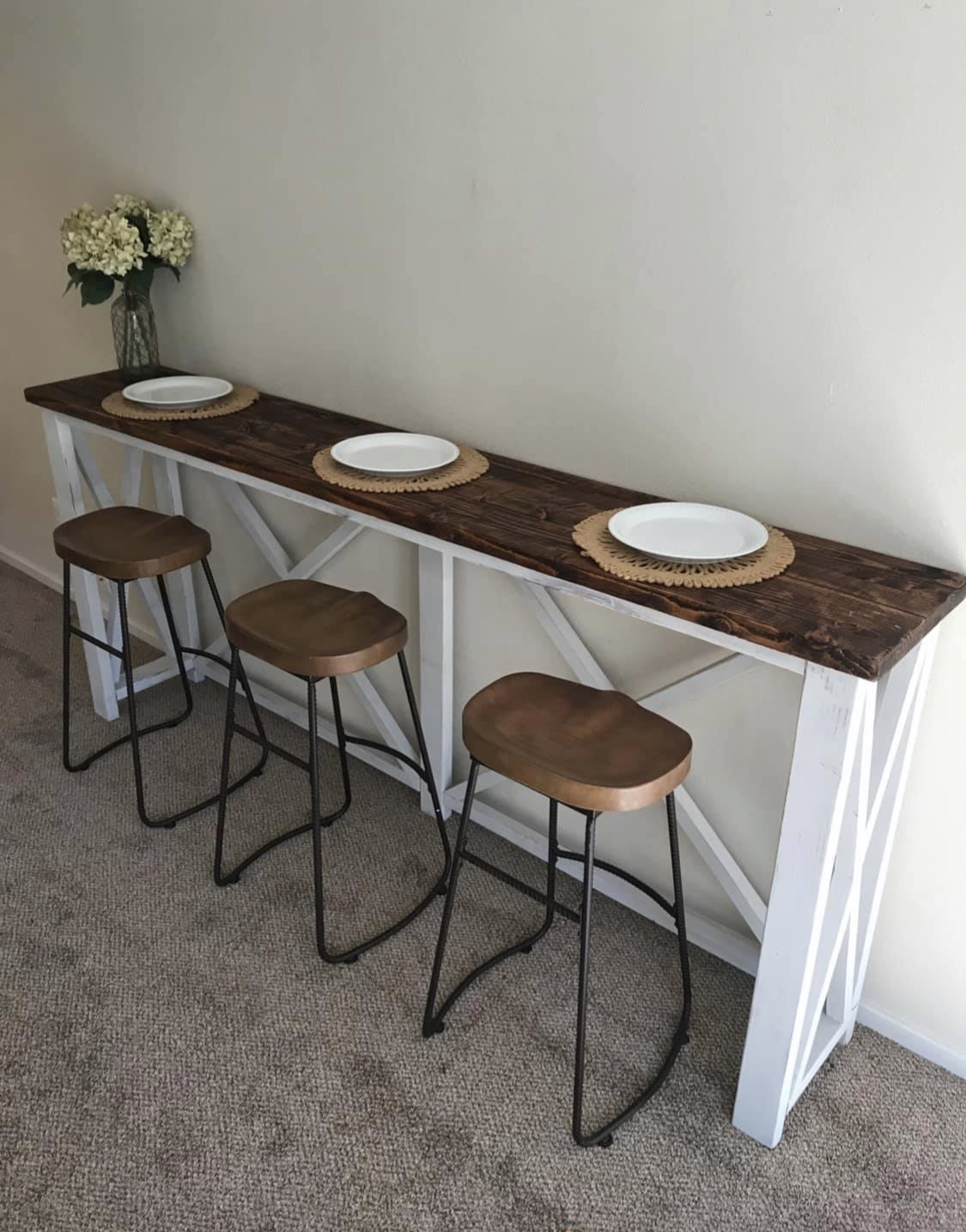 homemade breakfast bar table