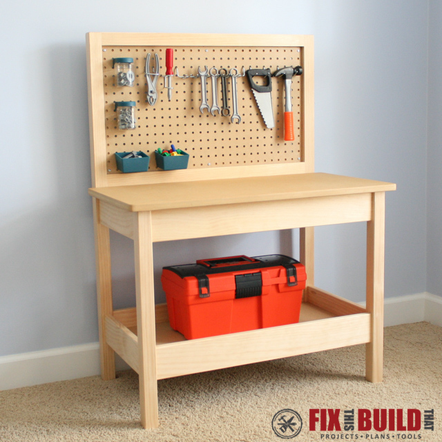 wooden play tool bench