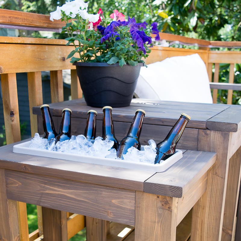 Outdoor End Table with Planter or Ice Bucket