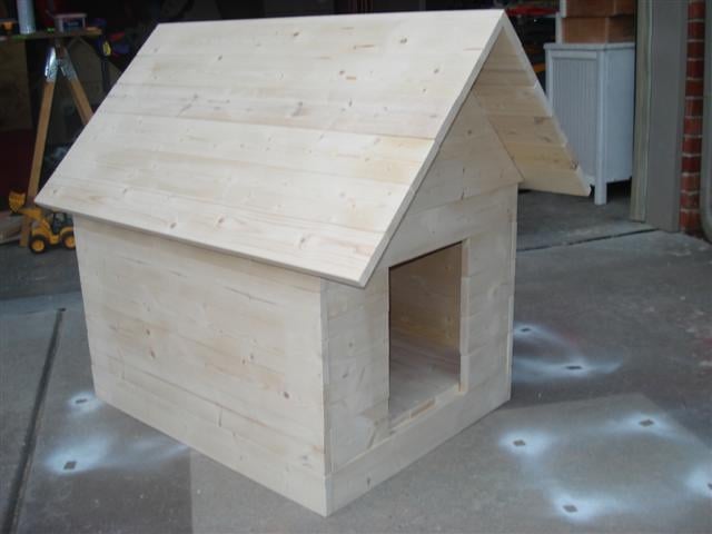 simple wooden dog house