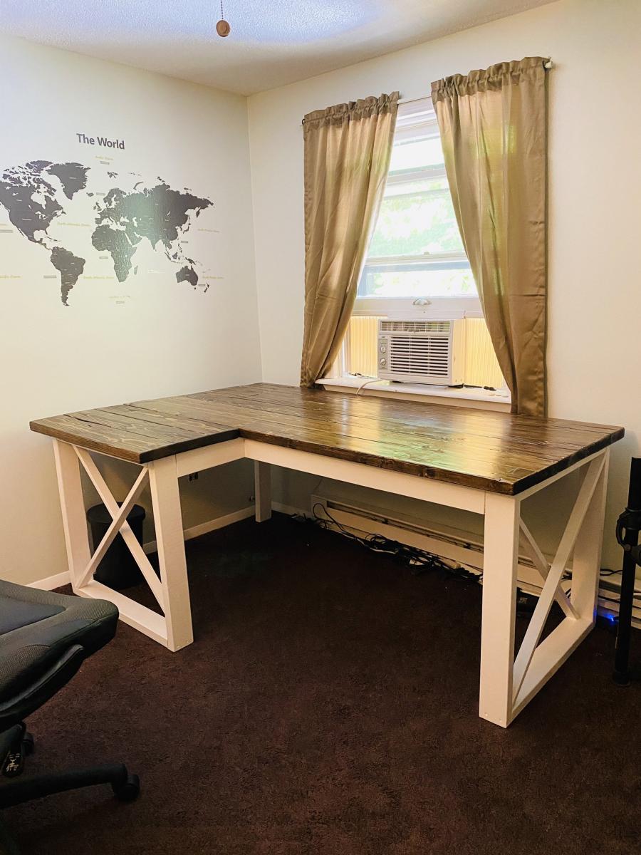 L Shaped Double X Desk – Handmade Haven